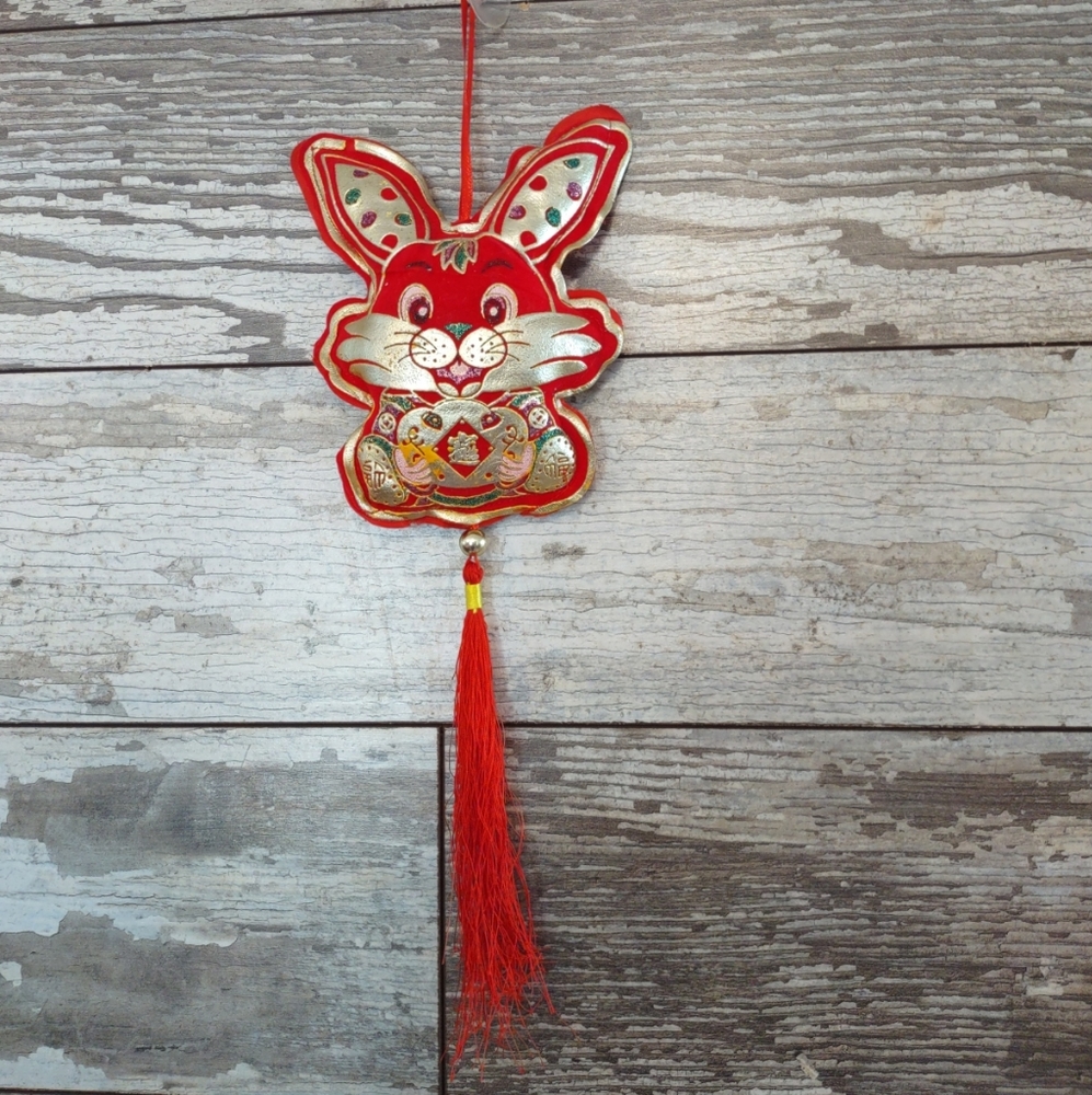 Chinese New Year of Rabbit Decor Tassel Pendant Festive Home Hanging Ornament